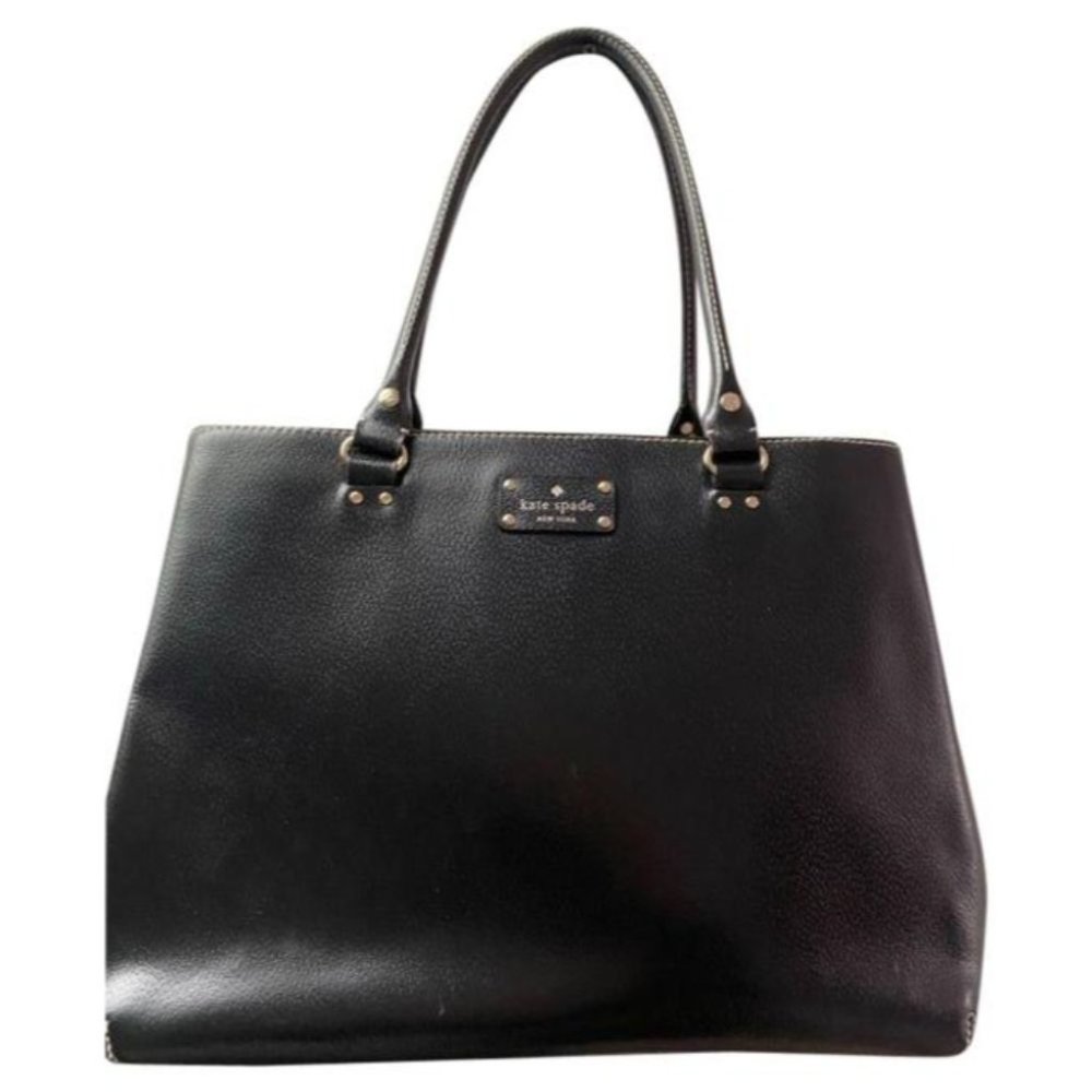 KATE SPADE Black Large Leather Tote Good Condition